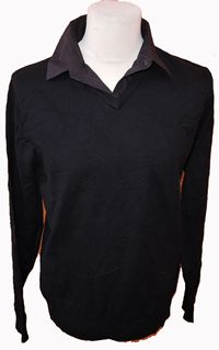 Pánský tmavomodrý pánský svetr s límečkem zn. Jack Reid vel. M 