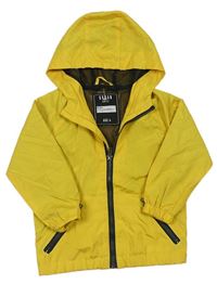 Žlutá šusťáková podzimní bunda s kapucí zn. Matalan