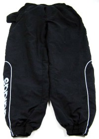 Tmavomodré šusťákové oteplené kalhoty s logem zn.Adidas