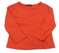 Červené melírované triko s kapsou s výšivkou zn. George