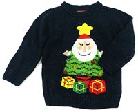 Tmavomodrý vánoční svetr s obrázkem zn. TU 