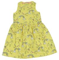 Žluté bavlněné šaty s jednorožci zn. M&S