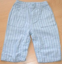 Modré pruhované plátěné kalhoty