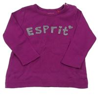 Fuchsiové triko s logem zn. Esprit
