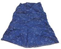 Modrá riflová sukně s kytičkami zn H&M 
