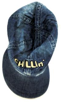 Modrá riflová kšiltovka s nápisem zn. Adams vel.98-116