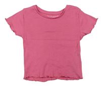 Růžové žebrované crop tričko zn. PRIMARK
