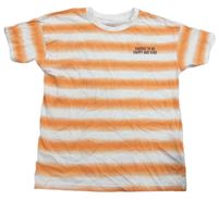 Oranžovo-bílé pruhované tričko s nápisem zn. Lupilu
