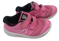 Růžovo-bílé koženkovo/textilní botasky s logem zn. Nike vel. 26