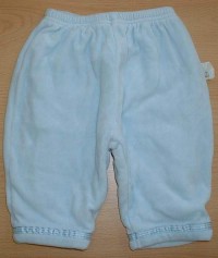 Modré sametové zateplené kalhoty