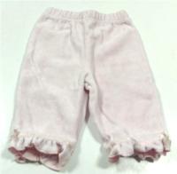 Růžové sametové kalhoty s mašličkami zn. George + Disney