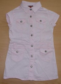 Růžové riflové šatičky/kabátek s obrázkem zn. H&M