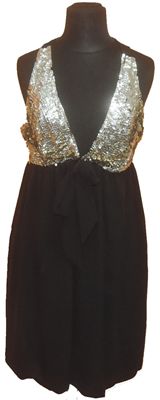 Dámské černo-zlaté šaty s flitry 