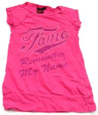 Růžové tričko s potiskem zn. Fame 