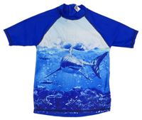 Safírovo-modré UV tričko se žralokem zn. George