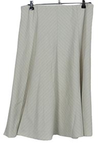 Dámská béžovo-bílá proužkovaná midi sukně zn. BM 