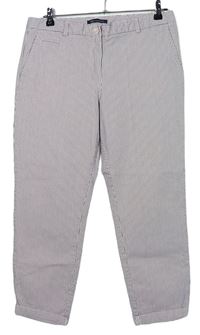 Dámské růžovo-modré proužkované plátěné kalhoty zn. M&S