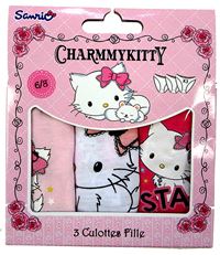 Nové - 3pack - Růžovo-bílé kalhotky s Charmmy Kitty zn. Sanrio 