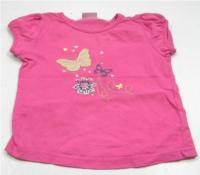 Růžové tričko s motýlky zn.Cherokee