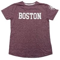Fialové melírované tričko s nápisem BOSTON zn. Primark