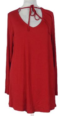 Dámské červené triko s plisovanými zády zn. M&Co