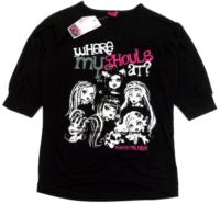 Nové - Černé triko s Monster High zn. George 