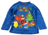 Modré triko s vánočním motivem zn. Marks&Spencer 