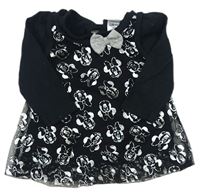 Černé tylovo/bavlněné balonové šaty s Minnie zn. Disney