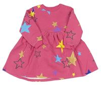 Růžové teplákové šaty s hvězdami zn. F&F