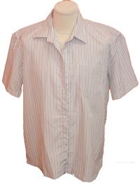 Pánská šedo-hnědá proužkovaná košile vel. XL
