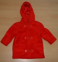 Červený fleecový zateplený kabátek s kapucí zn. Adams