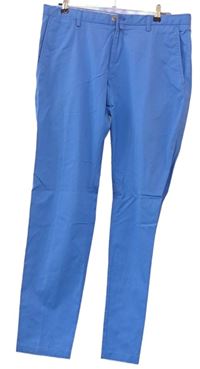 Pánské modré plátěné kalhoty 