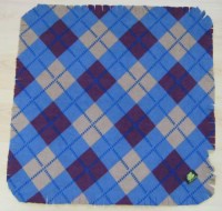 Modro-béžovo-vínová kostkovaná fleecová deka