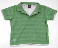 Zeleno-bílé pruhované tričko s límečkem zn. Next
