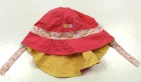 Růžový plátěný klobouček s kytičkam vel.56-68