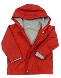Červená nepromokavá jarní bunda s kapucí zn. Nutmeg