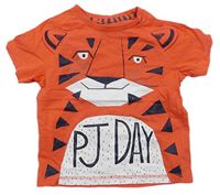Oranžové tričko s tygrem zn. F&F