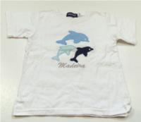 Bílé tričko s delfínky