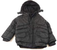 Tmavomodrá šusťáková zimní bundička s kapucí zn. Marks&Spencer
