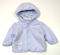 Modrý oteplený kojenecký kabátek s kapucí zn. Next