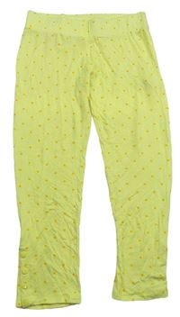 Žluté puntíkované lehké kalhoty zn. Bershka