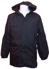 Pánská černá šusťáková jarní bunda s kapucí zn. Zara 