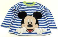 Modro-bílé pruhované triko s Mickey Mousem zn. George