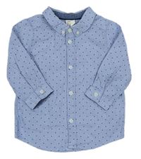Modrá melírovaná košile s tečkami zn. H&M