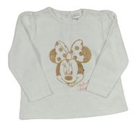 Bílé sametové triko s Minnie zn. Disney