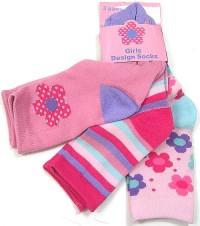 Outlet - 3pack ponožky s kytičkami vel. 31-36
