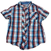 Modro-korálová kostkovaná košile zn. F&F