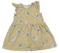 Béžové šaty s motýlky a volánky zn. H&M