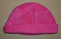 Růžový fleecový oteplený klobouček