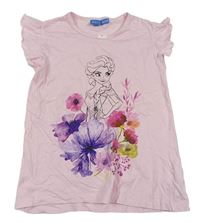 Růžové tričko s Elsou a květy zn. Disney